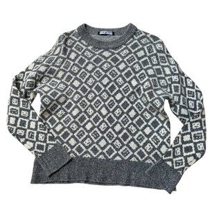Acne Studios Checked Intarsia Crew Neck Sweater Size Medium